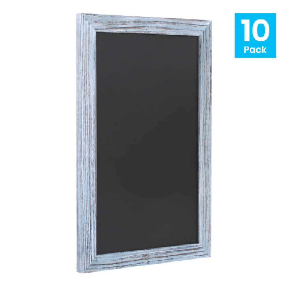 Flash Furniture 10-HGWA-GDIS-CRE8-562315-GG 11 Inch Magnetic Chalkboard with Metal Legs Rustic Blue Finish Set of 10