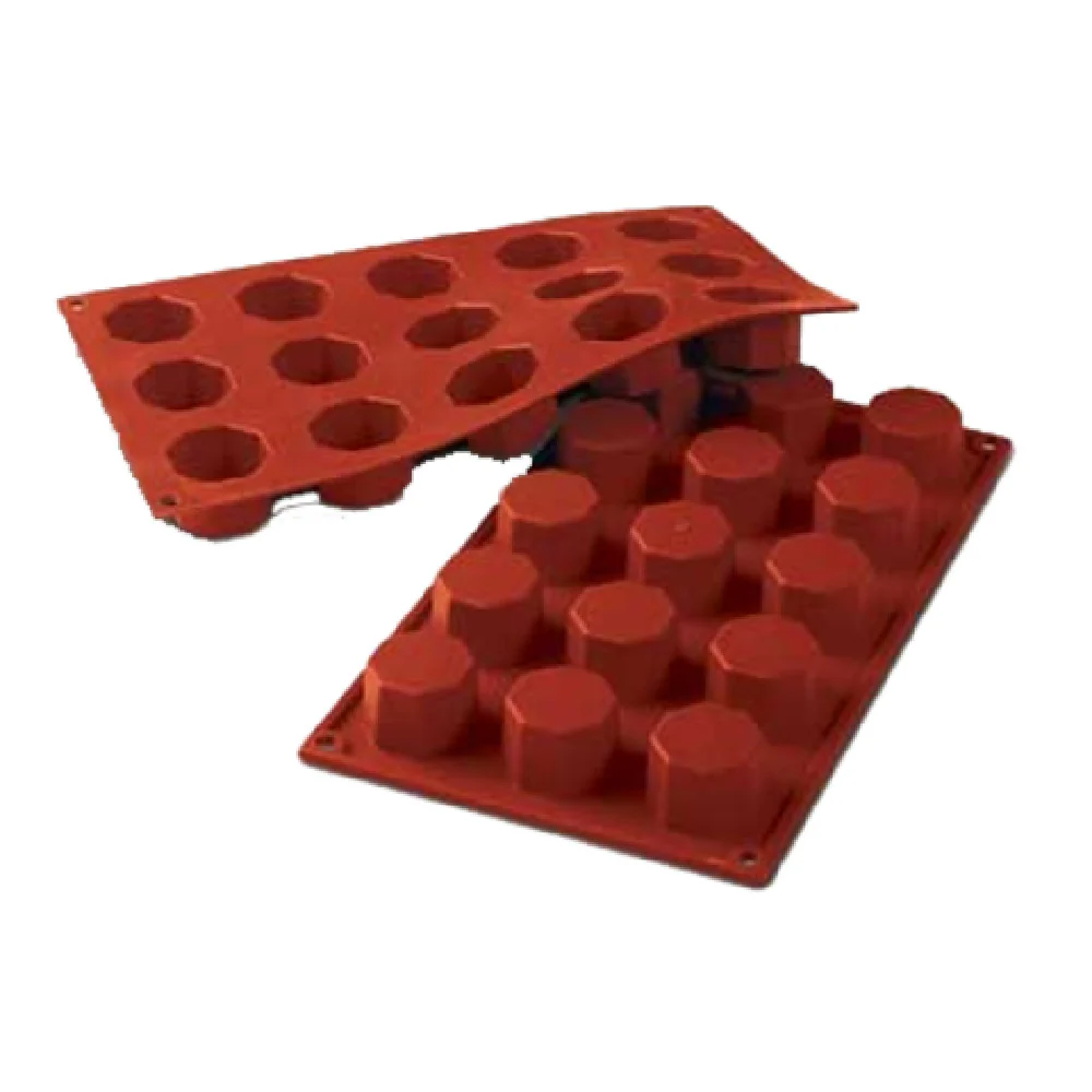 Louis Tellier SF037 11.75 Inch Siloconflex Mold Red Silicone Octagon