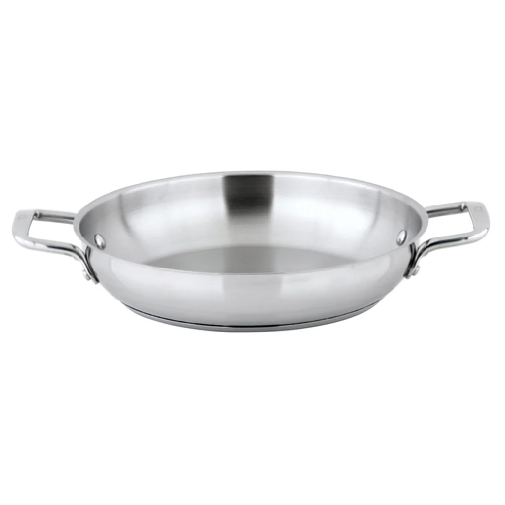 Winco SSOP-11 11 Inch Induction Omelet Pan with Handles Stainless Steel and Aluminum