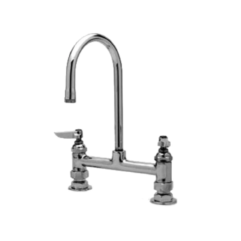 T&S Brass B-0320-M 8 Inch Faucet Deck Mount Gooseneck Stainless Steel with ADA Compliance