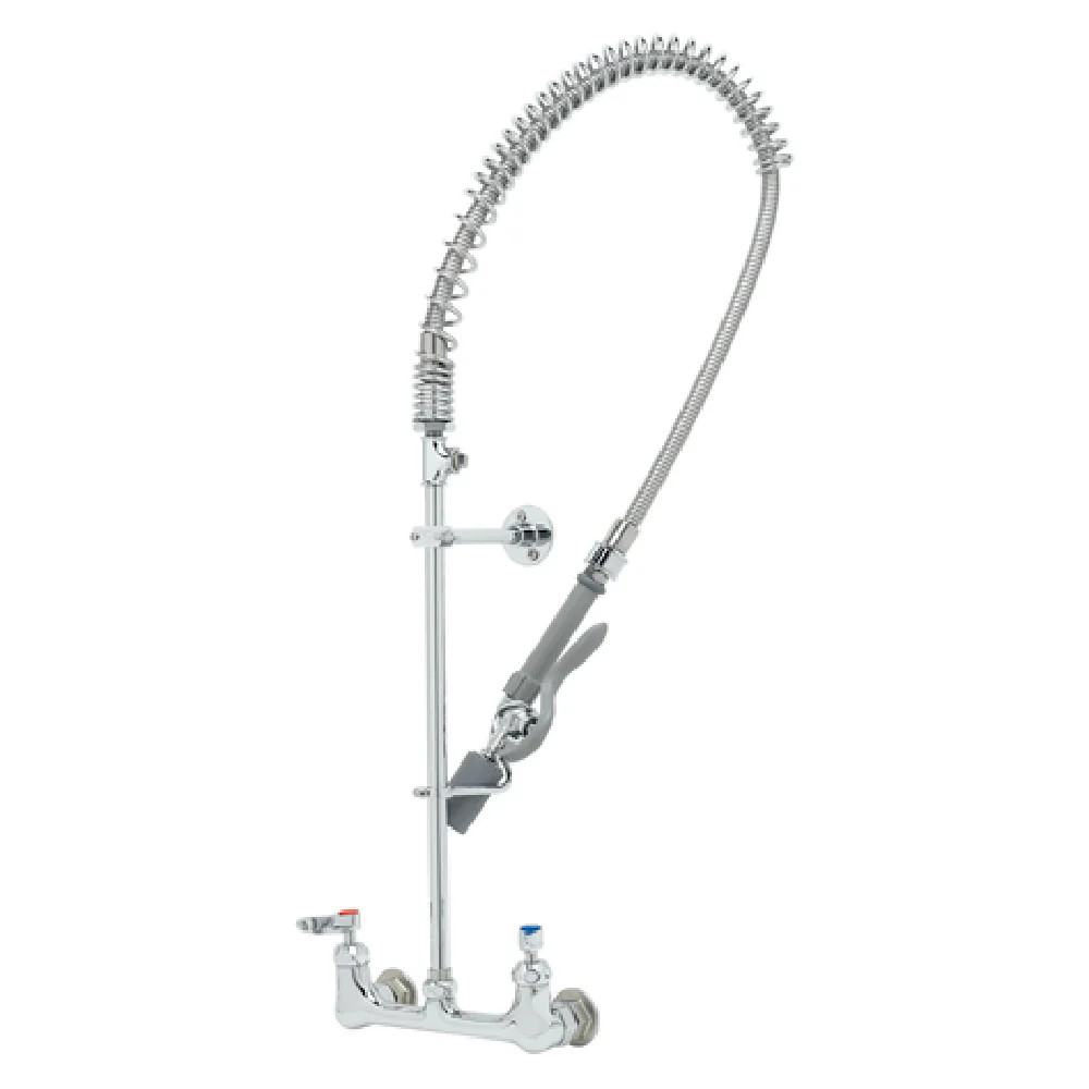 T&S Brass B-0133-CR-BJSTK 8 Inch EasyInstall Pre-Rinse Unit Stainless Steel with Check Valves
