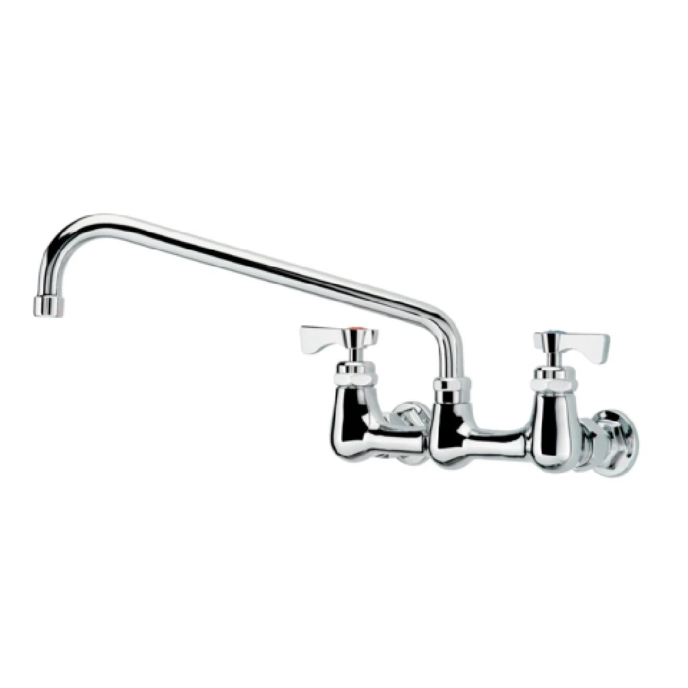 Krowne 14-812L-L-E3 Wall Mount Faucet 8 Inch Centers Lever Handles Stainless Steel
