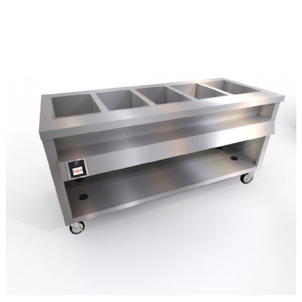 Duke TWHF-74PG 74 Inch Electric Mobile Hot Food Serving Counter with 5 Wells