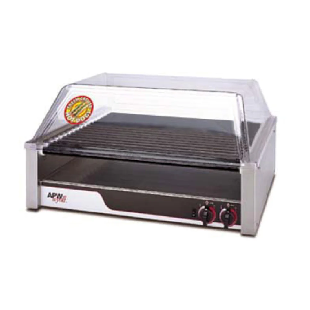 APW Wyott HRS-50_240 34 Inch Hot Dog Grill with 11 Tru-Turn Rollers APW Wyott HRS-50_240 34 Inch Hot Dog Grill with 11 Tru-Turn Rollers