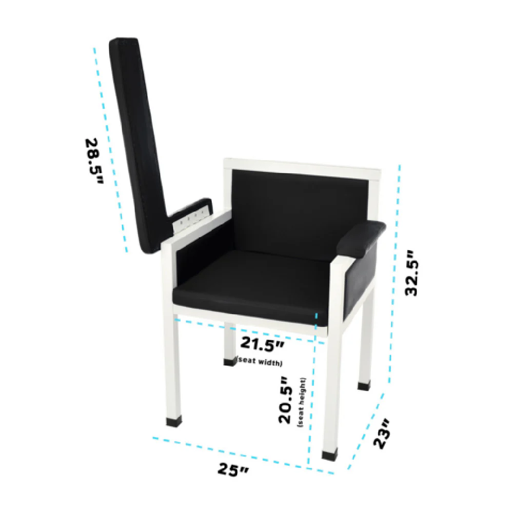 Alpine Industries ADI997-02-BLK 25 Inch Blood Drawing Chair Padded Polyurethane Steel Frame Alpine Industries ADI997-02-BLK 25 Inch Blood Drawing Chair Padded Polyurethane Steel Frame