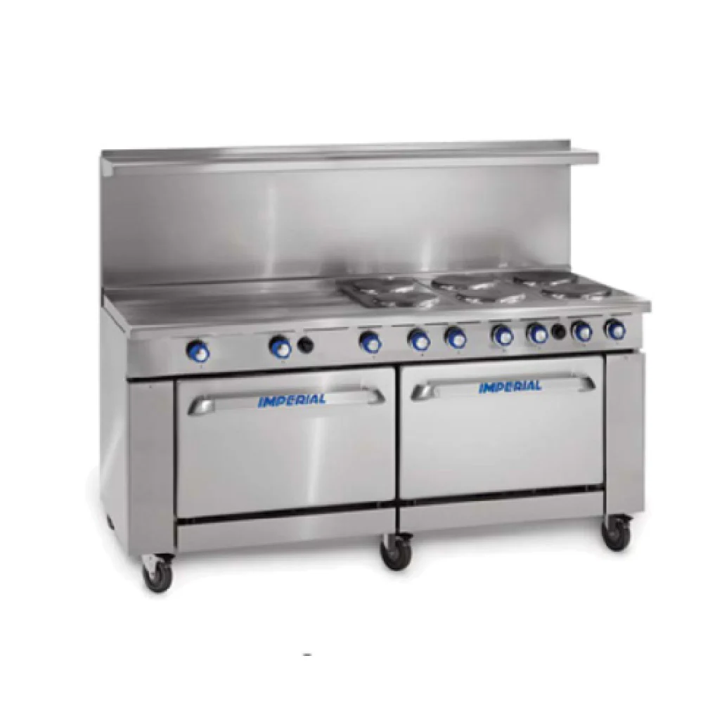 Imperial IR-12-E-C_208/60/1 72 Inch Electric Restaurant Range with Convection Oven Imperial IR-12-E-C_208/60/1 72 Inch Electric Restaurant Range with Convection Oven
