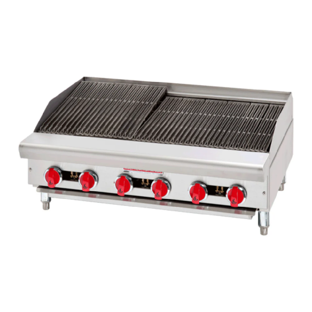 American Range ARSRB-48 48 Inch Charbroiler Gas Countertop with 8 Burners 120000 BTU