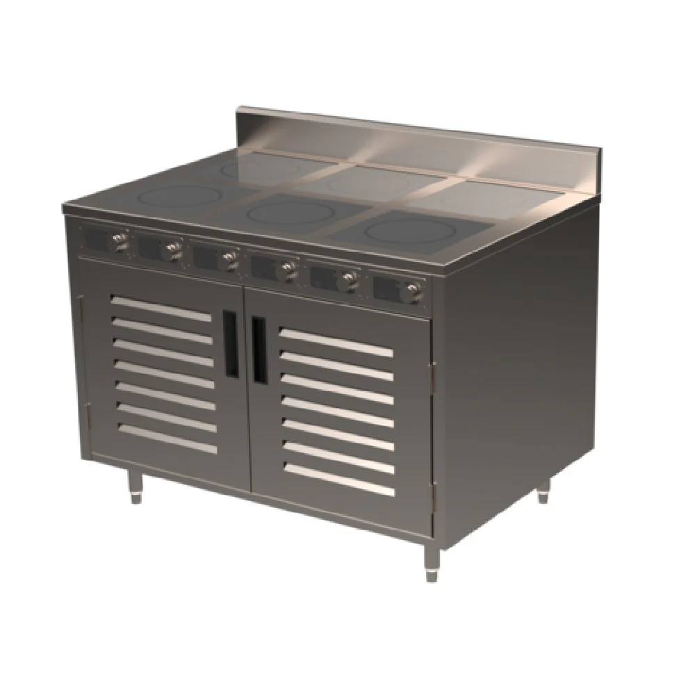 Spring USA BOH-3500D-6 48 Inch Electric Induction Cooking Cart with 6 Burners Spring USA BOH-3500D-6 48 Inch Electric Induction Cooking Cart with 6 Burners