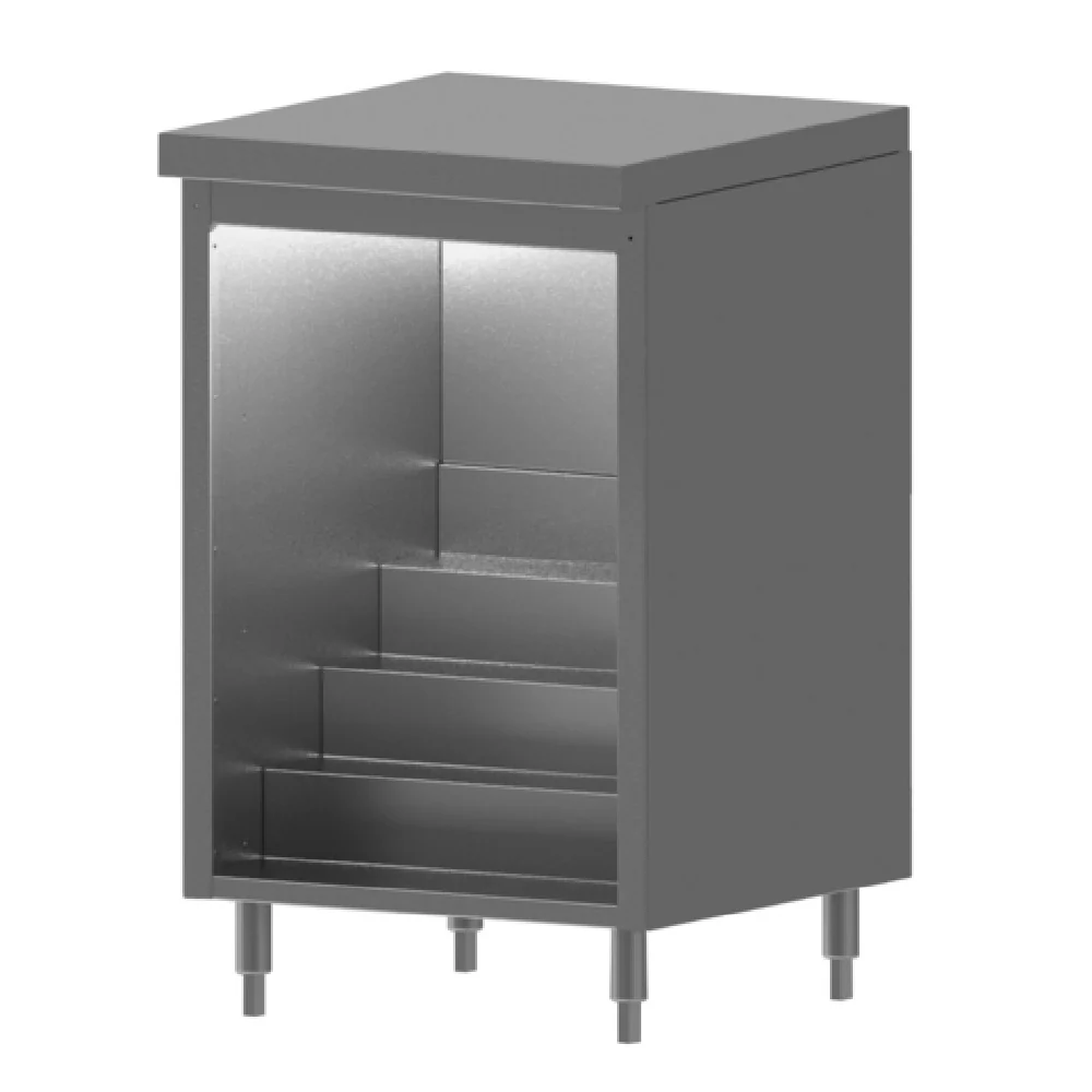 Perlick DBLS-24 24 Inch Countertop Back Bar Liquor Step Cabinet Stainless Steel with Sound Deadening