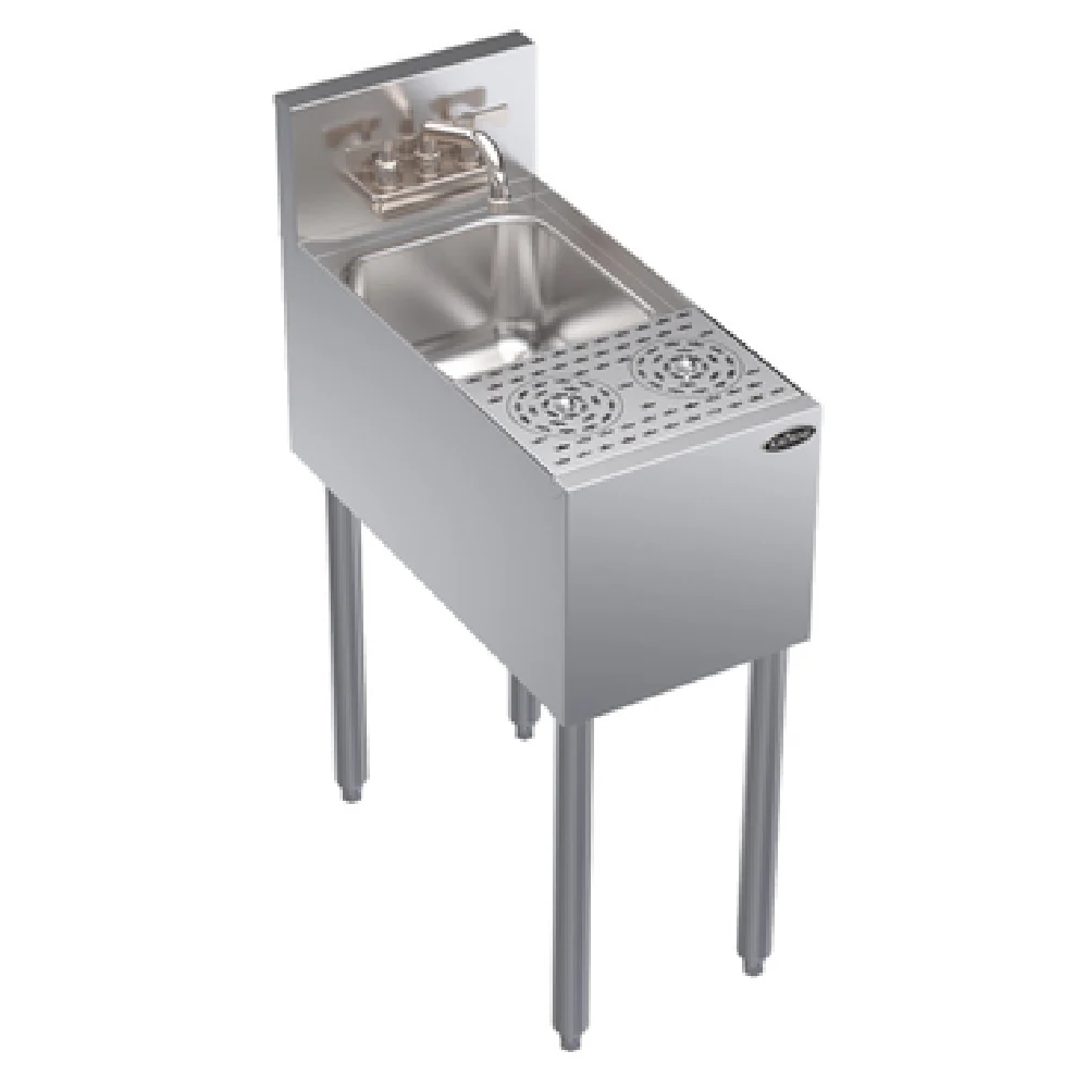 Krowne KR24-MD12 12 Inch Dump Sink with 2 Glass Rinser Faucets Stainless Steel