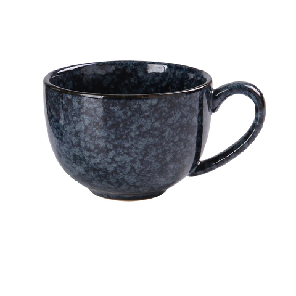 Yanco BL-001 8 Oz. Porcelain Blue Star Coffee Cup with Handle Dishwshr Safe
