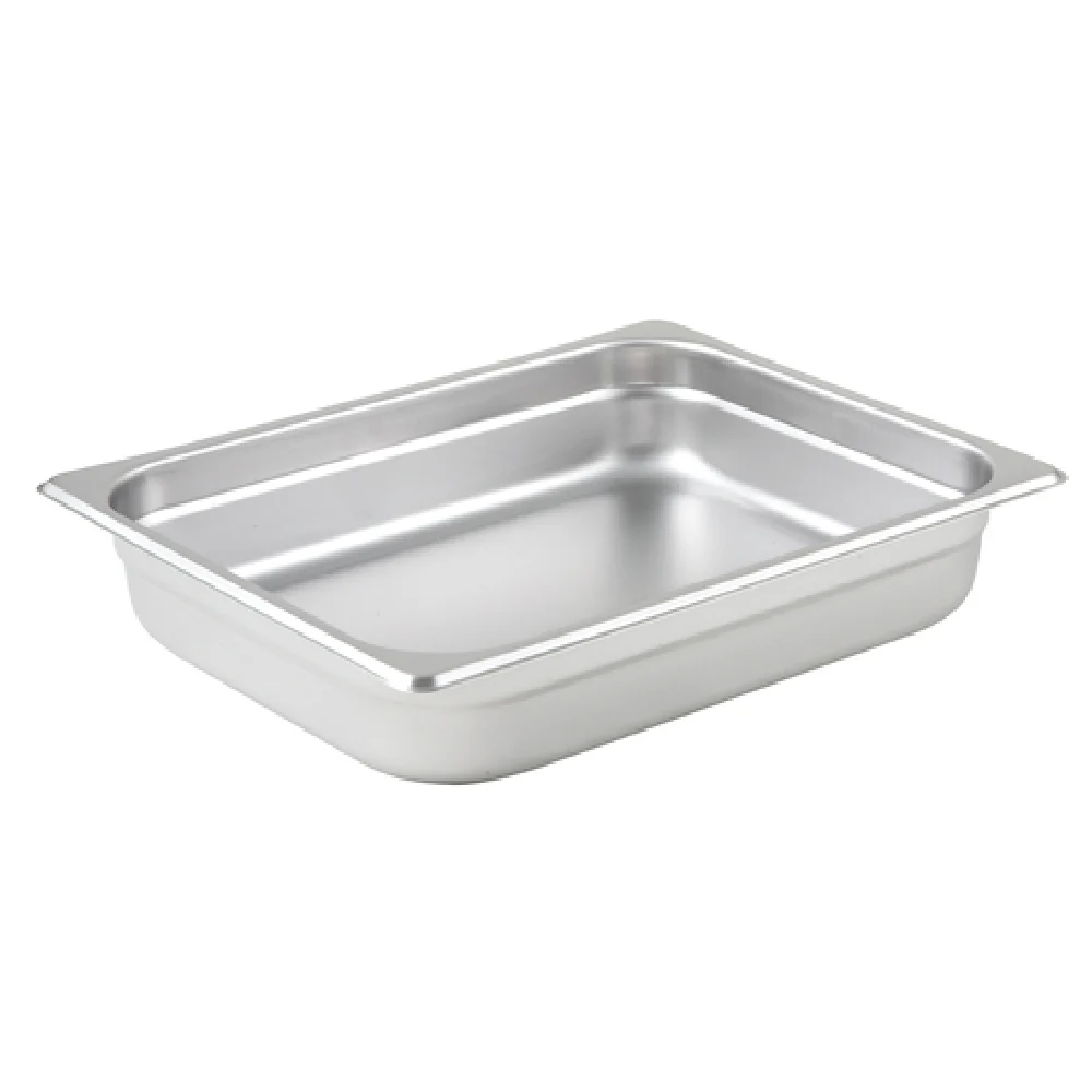 Winco SPJP-202 12 Inch Stainless Steel Steam Table Pan 1/2 Size Anti-jamming
