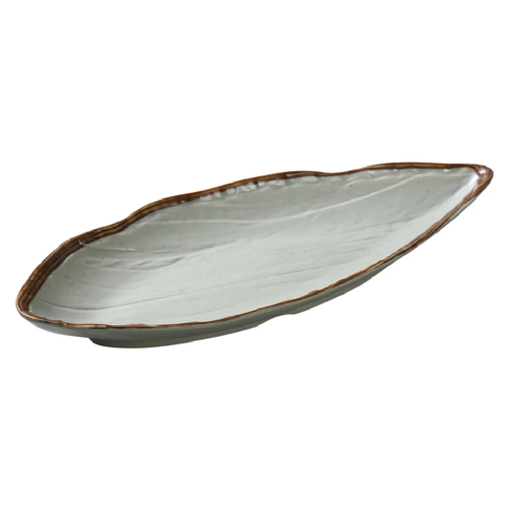 Yanco YO-2116 16-1/2 Inch Oval Display Plate with foot Melamine Matte Green