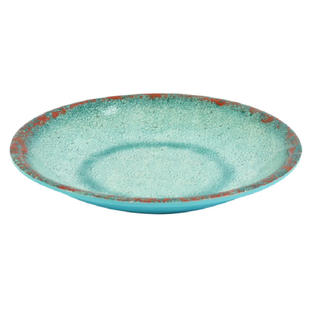 BauscherHepp TBL1635 7-1/2-Inch Blue Salad Bowl Crackle Glaze Melamine 12 Oz