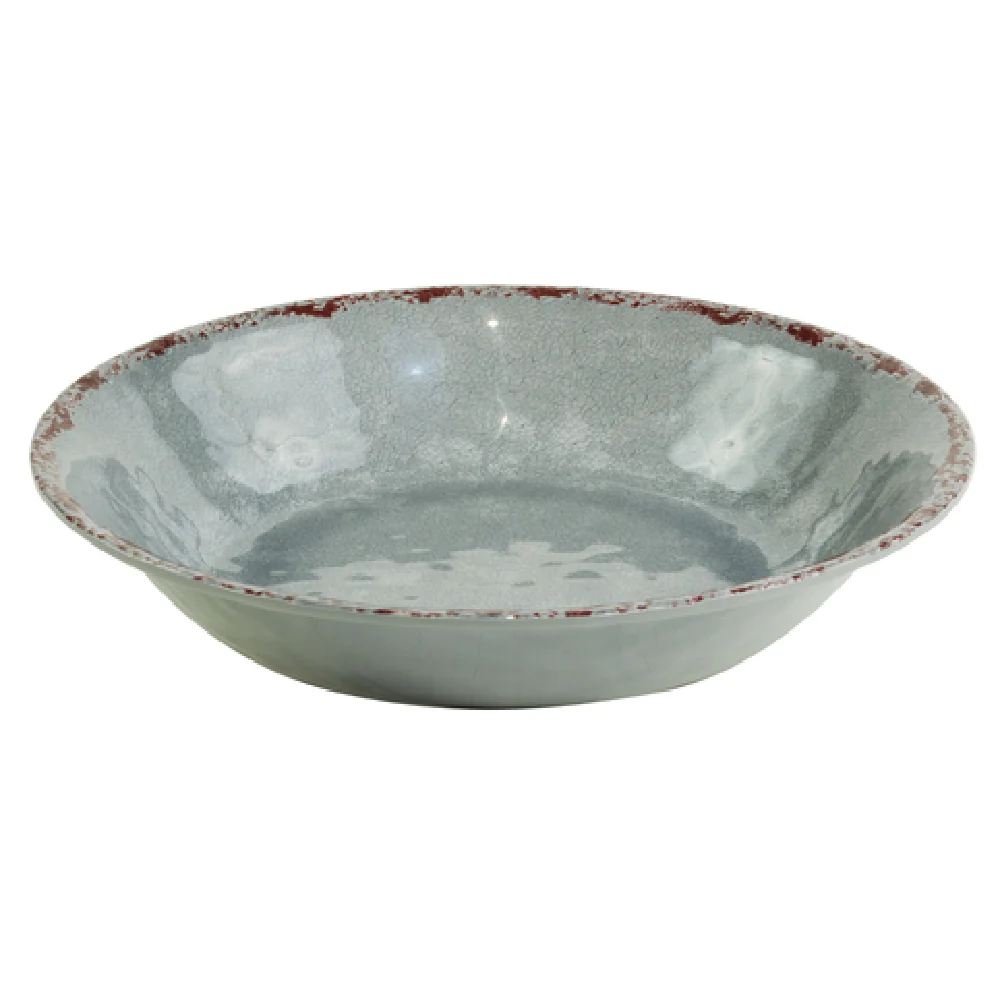 BauscherHepp TGY1631 3 Quarts Gray Melamine Bowl Round Distressed Crackle Glaze