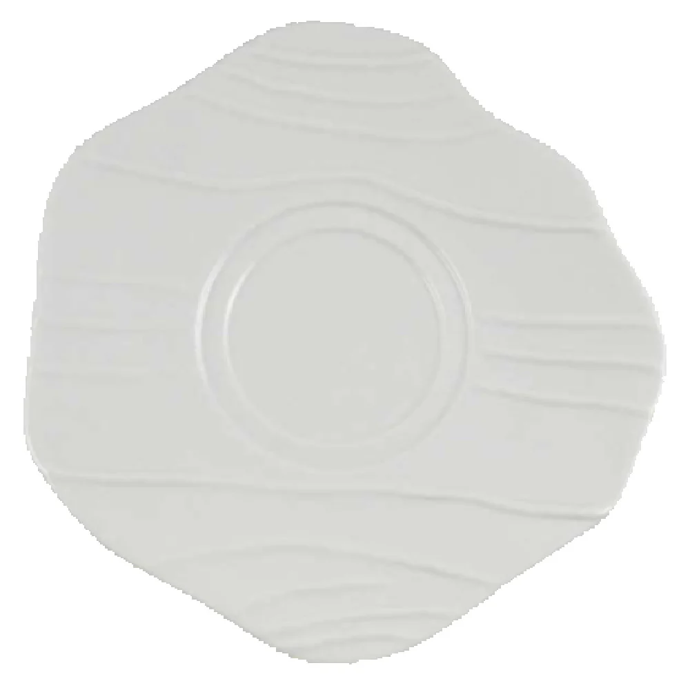 Vertex China CR-2 6 Inch Double Well Saucer Porcelain with Wavy Texture