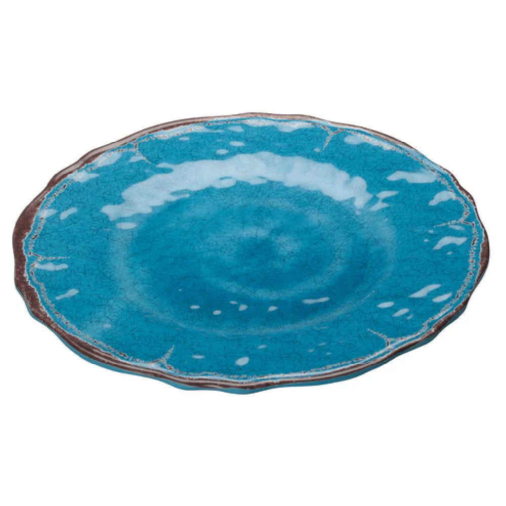 Winco WDM001-401 9 Inch Round Plate Break-resistant Dishwasher Safe Melamine Blue