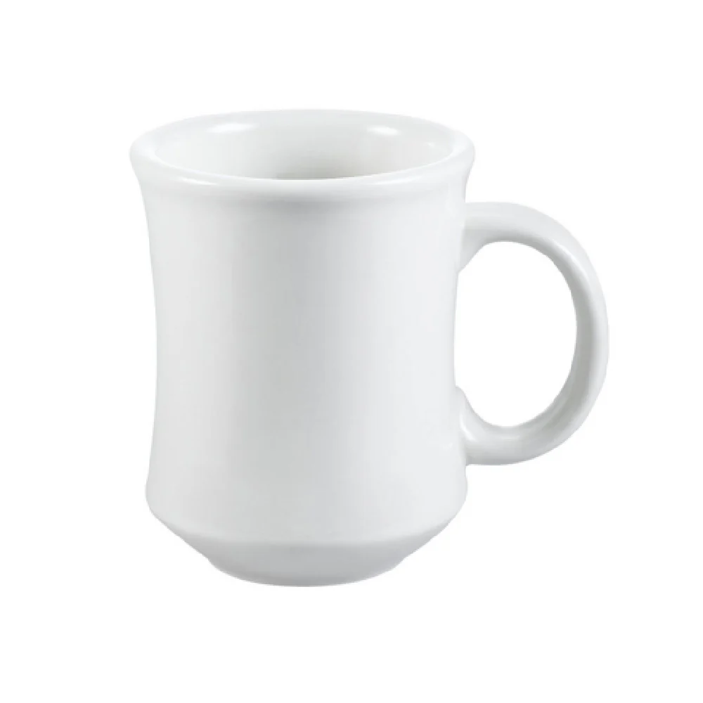 CAC China PM-7-W 7 Oz Mug Durable Ceramic Dishwasher Oven Microwave Safe