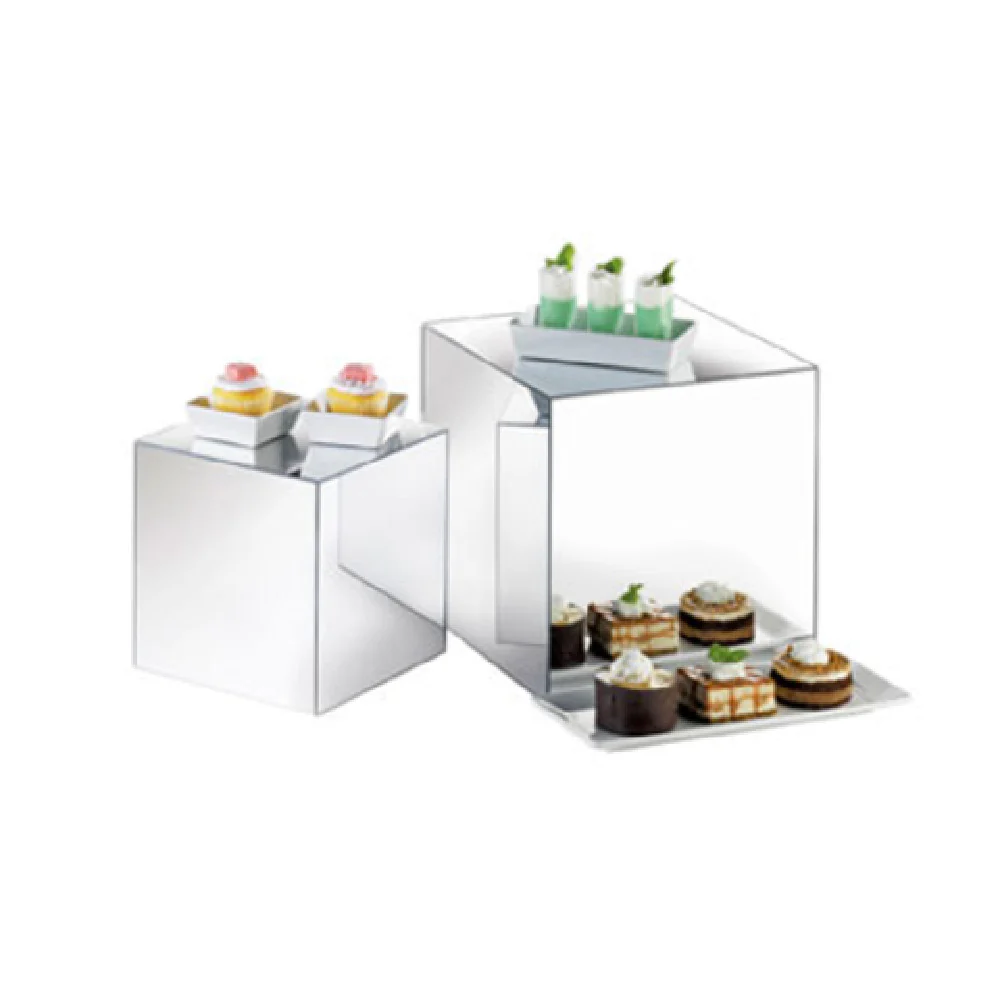 Cal Mil MC700 12 Inch Mirror Display Riser Set of 3 Nestable Acrylic