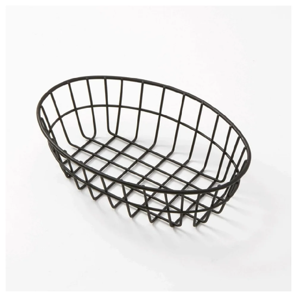 American Metalcraft GOVB69 9 Inch Oblong Grid Basket Metal Black with Hand Wash Only American Metalcraft GOVB69 9 Inch Oblong Grid Basket Metal Black with Hand Wash Only
