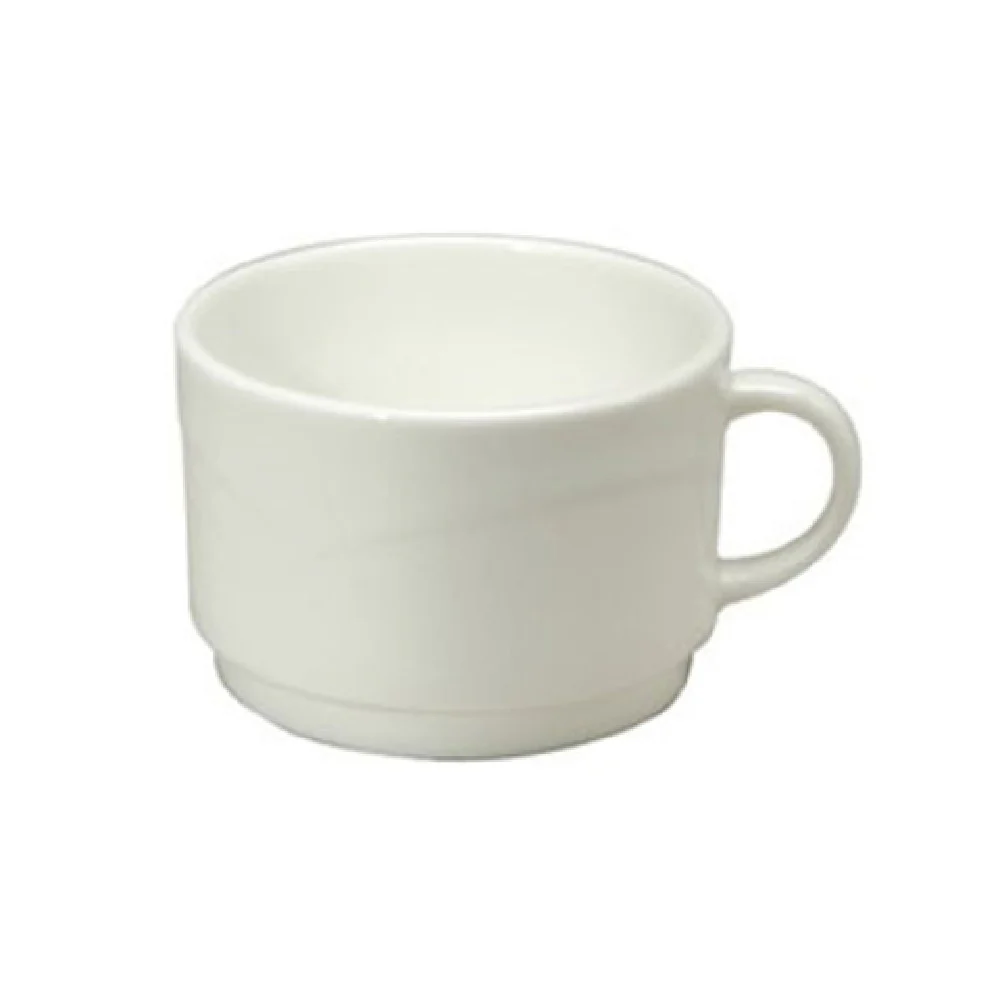 1880 Hospitality F1150000530 8-1/2 Oz Cup Embossed Stackable Bone China Warm White