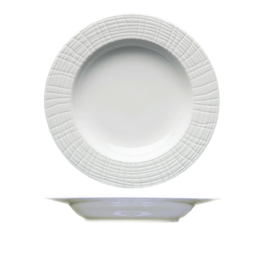 Fortessa HBW-TELA-976 9 Inch Rimmed Soup Plate Dishwasher Safe Bone China