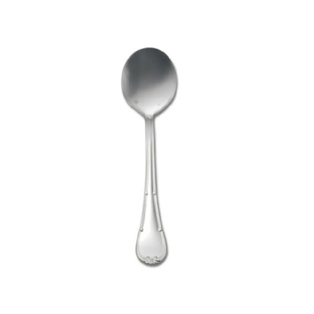 1880 Hospitality T022SRBF 6-1/2 Inch Soup Spoon Round Bowl Scrolled Border 18/10 Stainless Steel
