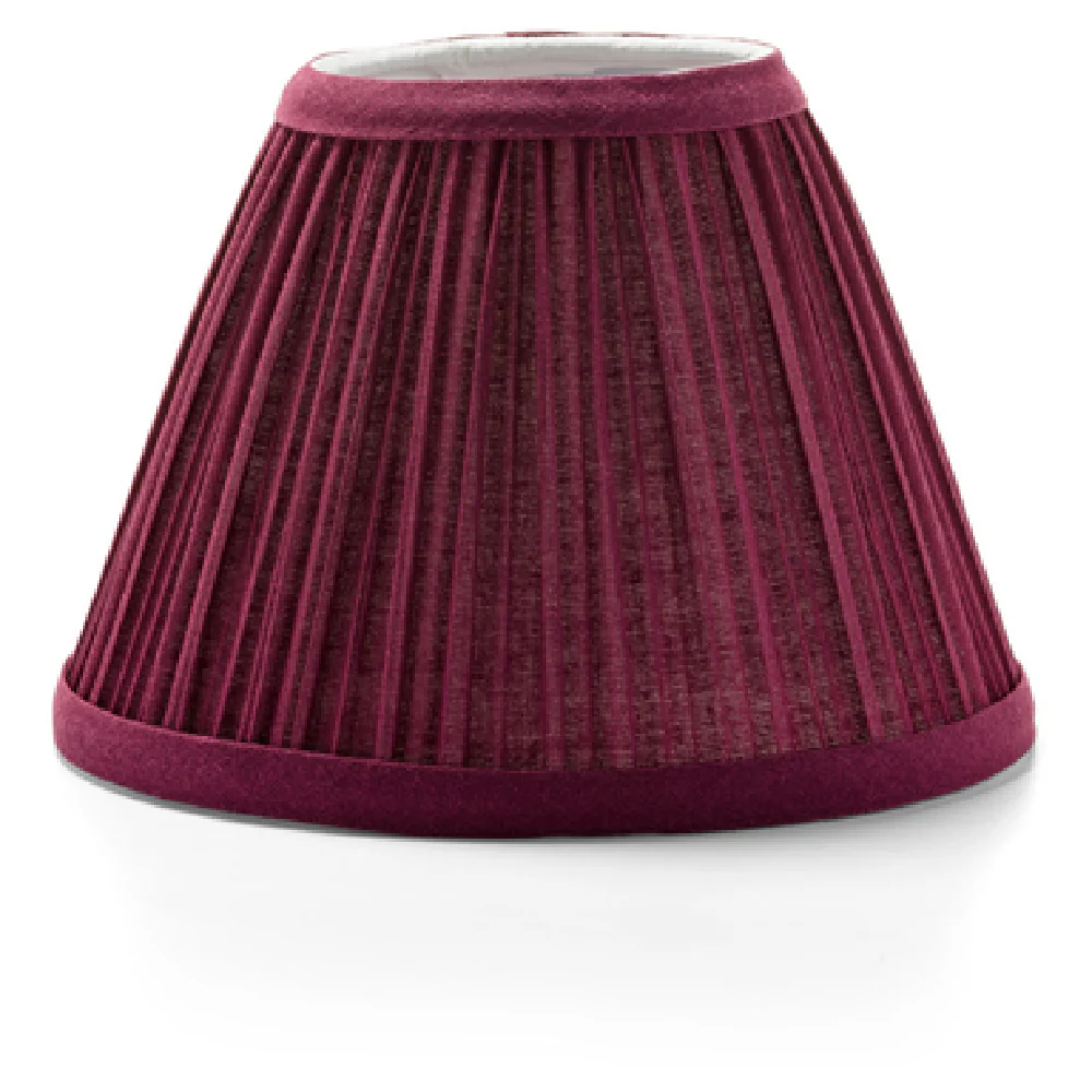 Hollowick 296BG 6 Inch Lamp Shade Pleated Fire Retardant Fabric Burgundy