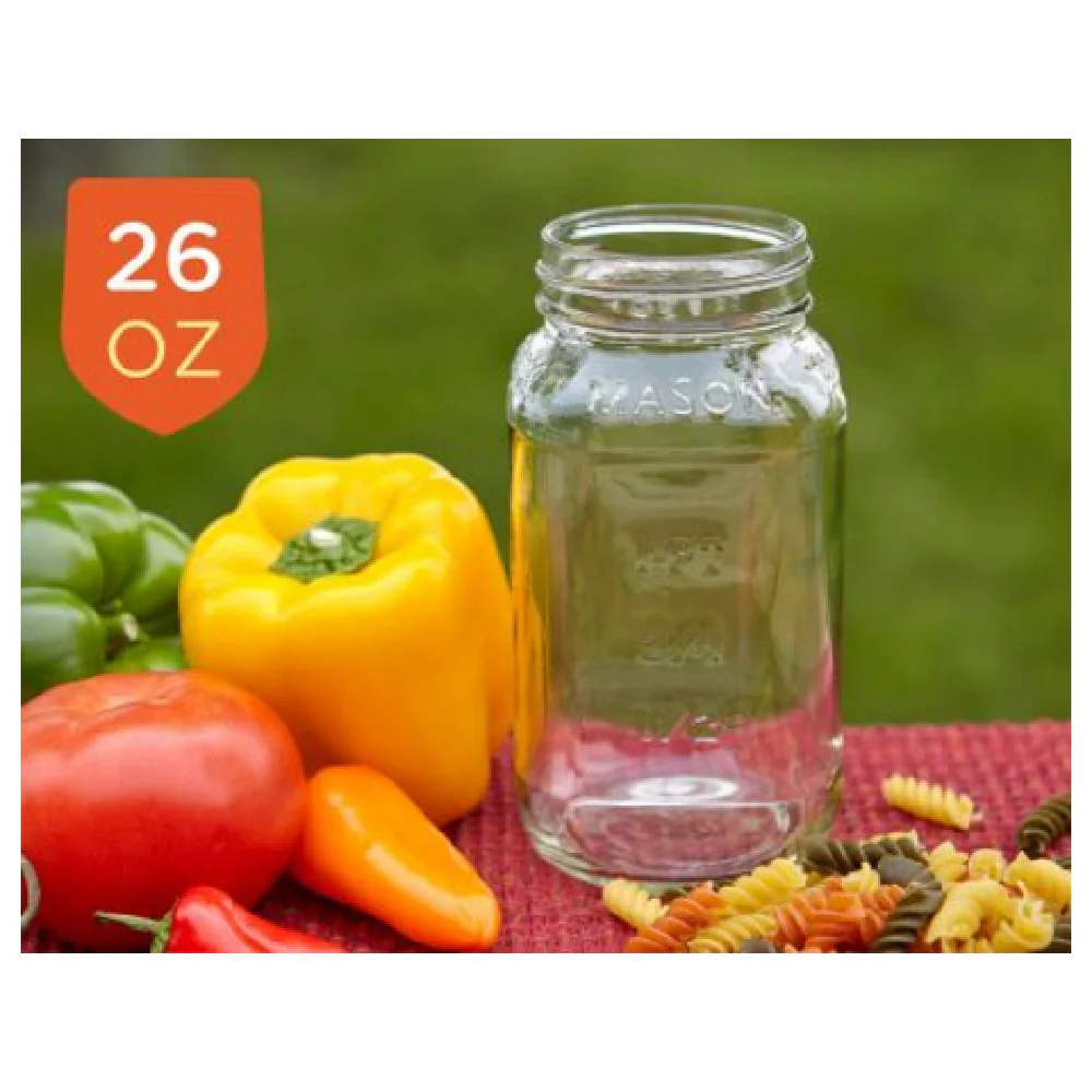 Buccaneer Container Corp 1012026000 26 Oz Mason Jar with Graduations Glass
