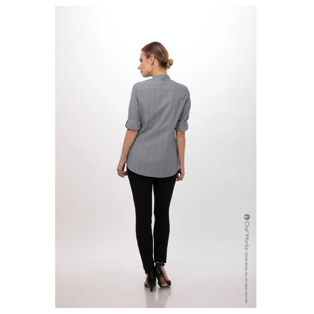 Chef Works SFB03WGRY2XL Women's Voce Dress Shirt Long Sleeve Gray Poly/cotton Chef Works SFB03WGRY2XL Women's Voce Dress Shirt Long Sleeve Gray Poly/cotton
