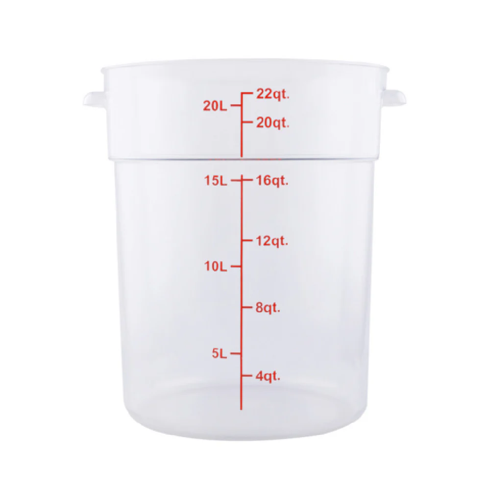 CAC China FS1P-22C 22 Quart Round Food Storage Container with Polycarbonate