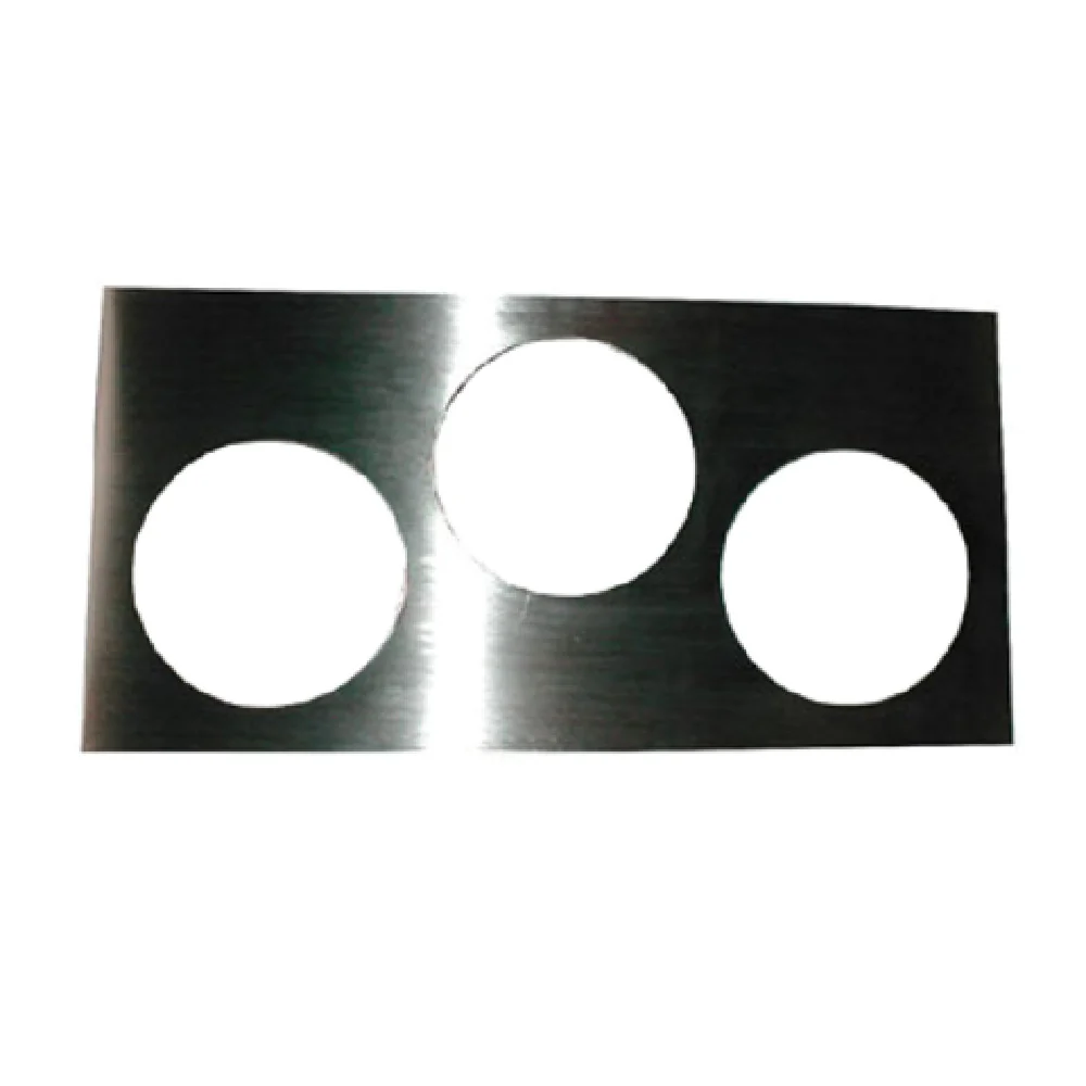 APW Wyott 56638 12 Inch Stainless Steel Adapter Plate with 3 Round Inset Holes APW Wyott 56638 12 Inch Stainless Steel Adapter Plate with 3 Round Inset Holes