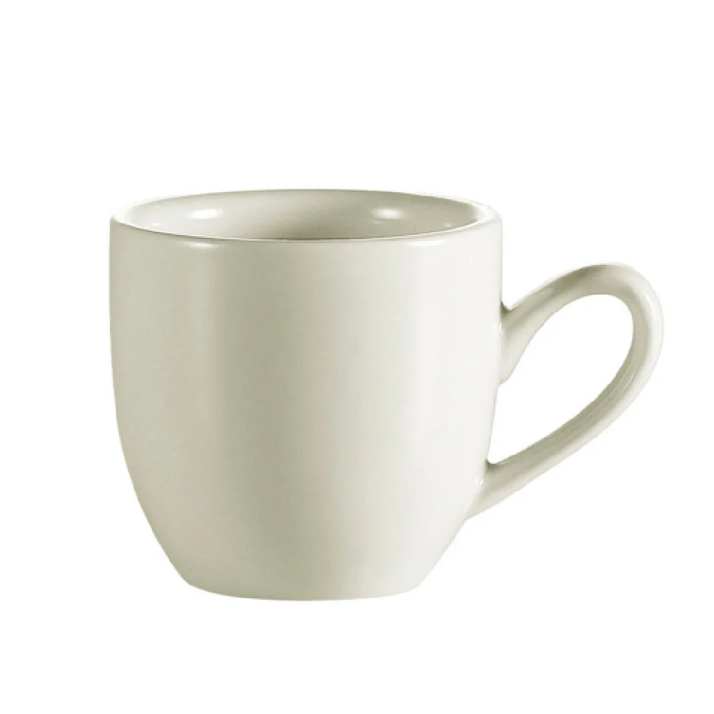 CAC China REC-35 3-1/2 Oz Round Cup Ceramic American White with Dishwasher Safe