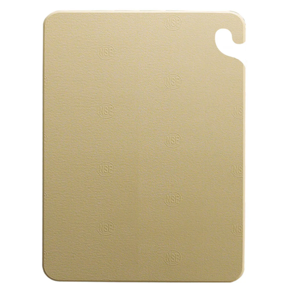 San Jamar CB121834BR 12 Inch Cutting Board with Food Safety Hook Brown Co-polymer San Jamar CB121834BR 12 Inch Cutting Board with Food Safety Hook Brown Co-polymer
