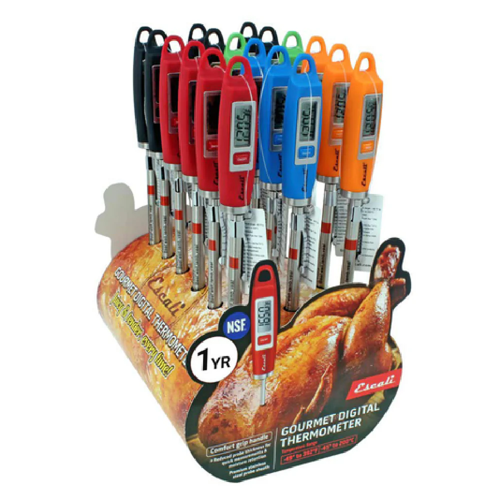 San Jamar THDGPK18 4-3/4 Inch Digital Meat Thermometer Stainless Steel with Smooth Grip Handle San Jamar THDGPK18 4-3/4 Inch Digital Meat Thermometer Stainless Steel with Smooth Grip Handle
