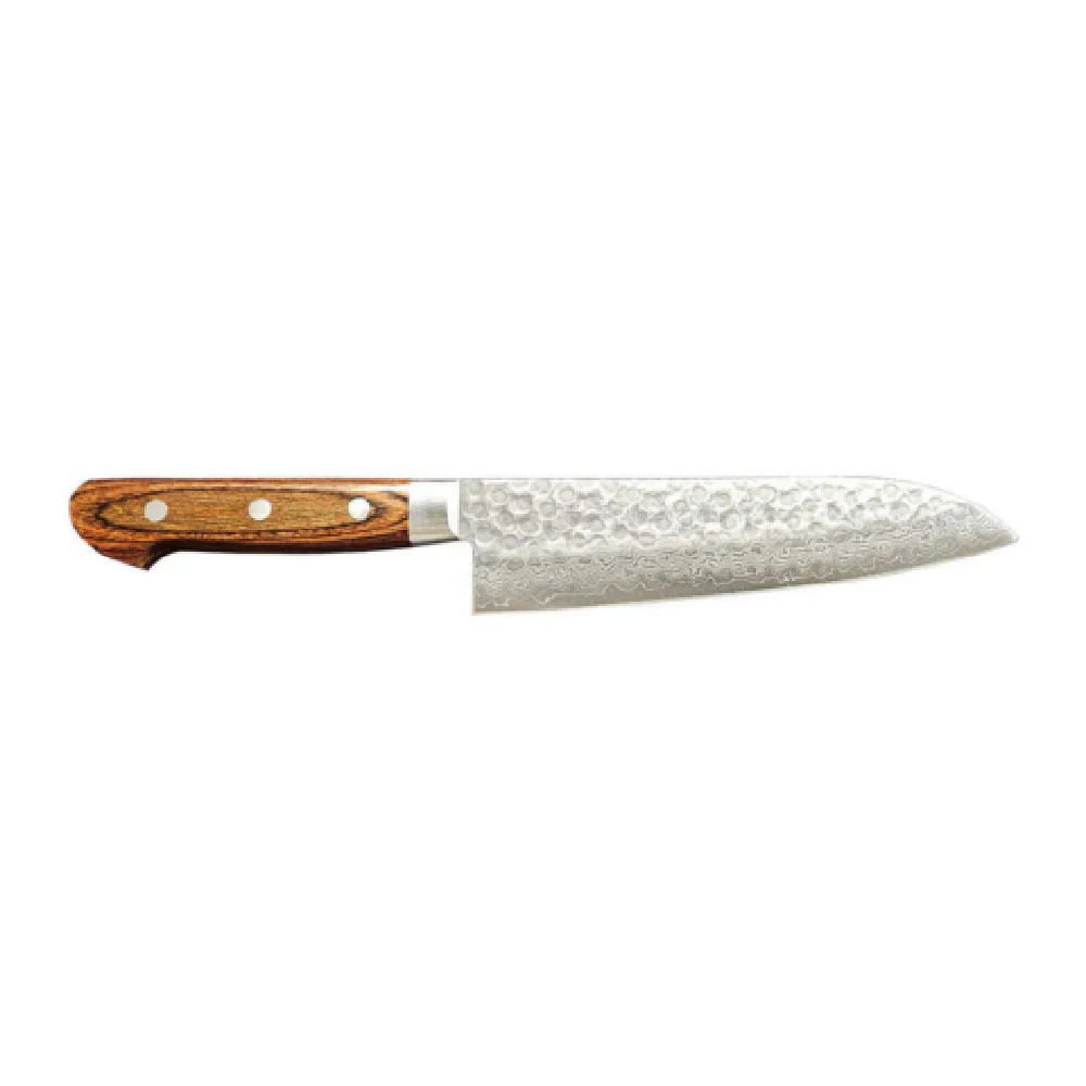 JB Prince Z534 7 Inch Knife Damascus Santoku Sharp Stainless Steel Wooden Handle