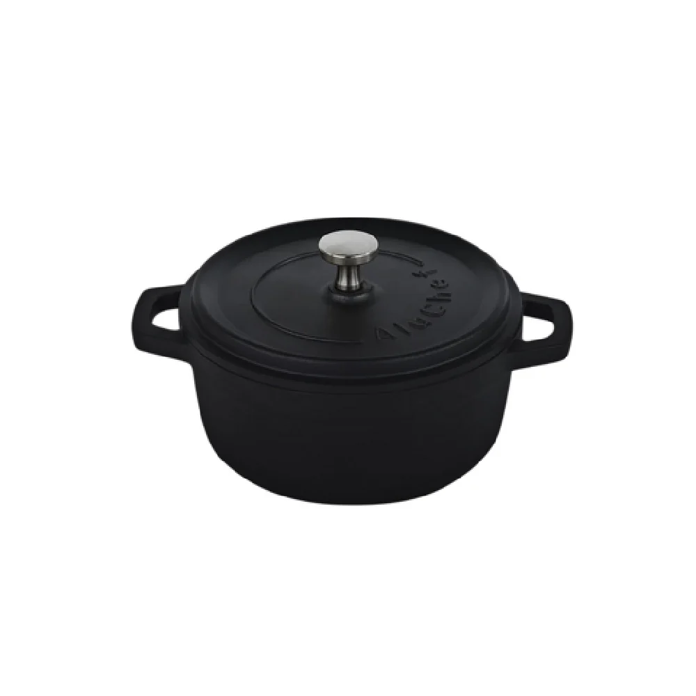 Steelite AP200011 2.5 Quart Round Casserole Dish with Stainless Steel Knob Matte Black
