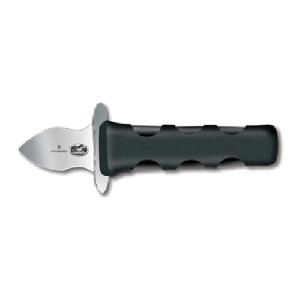 Victorinox 7.6399.1 2-1/8 Inch Blade Oyster Knife French Style with Finger Guard Black Polypropylene Handle