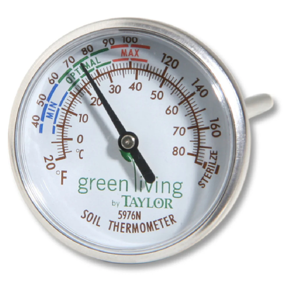 Taylor 5976N Dial Type Soil Testing Thermometer with Stainless Steel Stem
