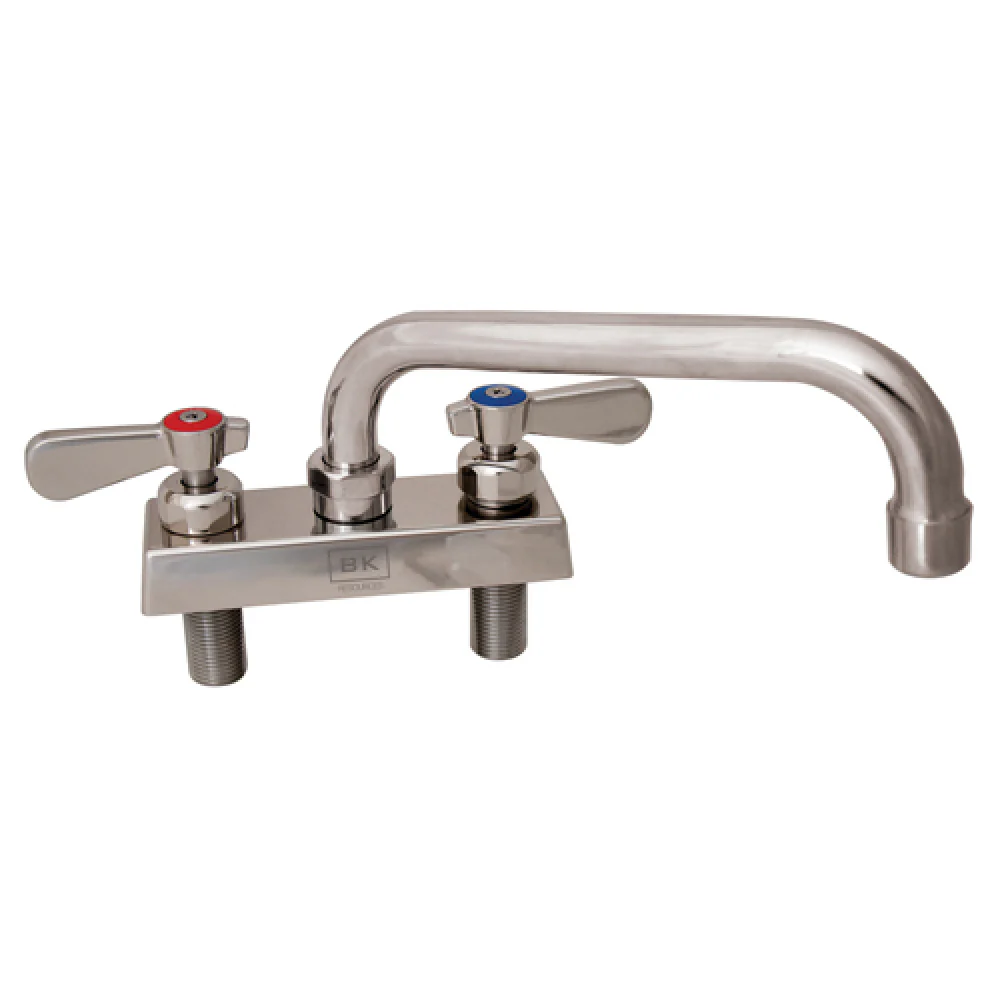 BK Resources EVO-4DM-10 10 Inch Swing Spout Faucet Deck Mount Lead Free Stainless Steel