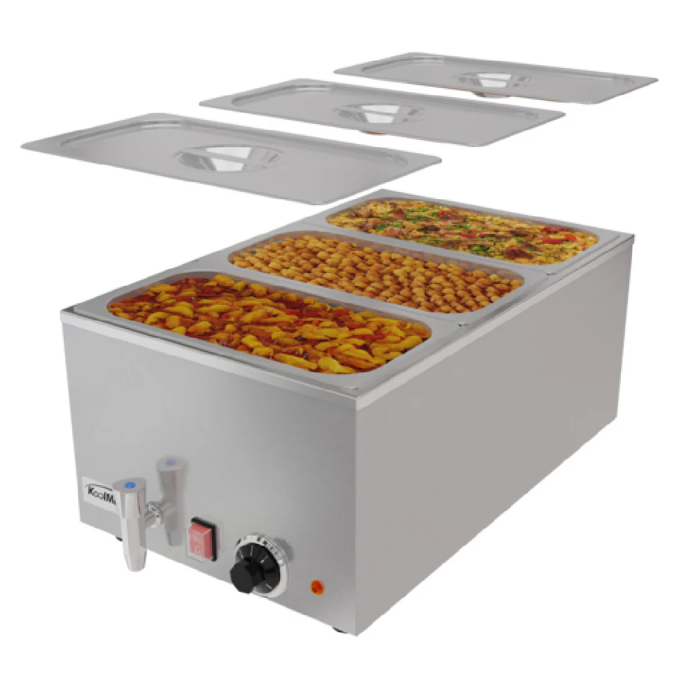 Koolmore CFW-3T 25 Inch Electric Countertop Food Warmer with Faucet Stainless Steel Koolmore CFW-3T 25 Inch Electric Countertop Food Warmer with Faucet Stainless Steel