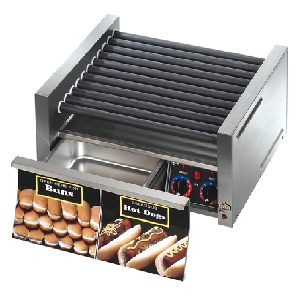 Star 50SCBD 36 Inch Hot Dog Grill with Integrated Bun Drawer Stainless Steel
