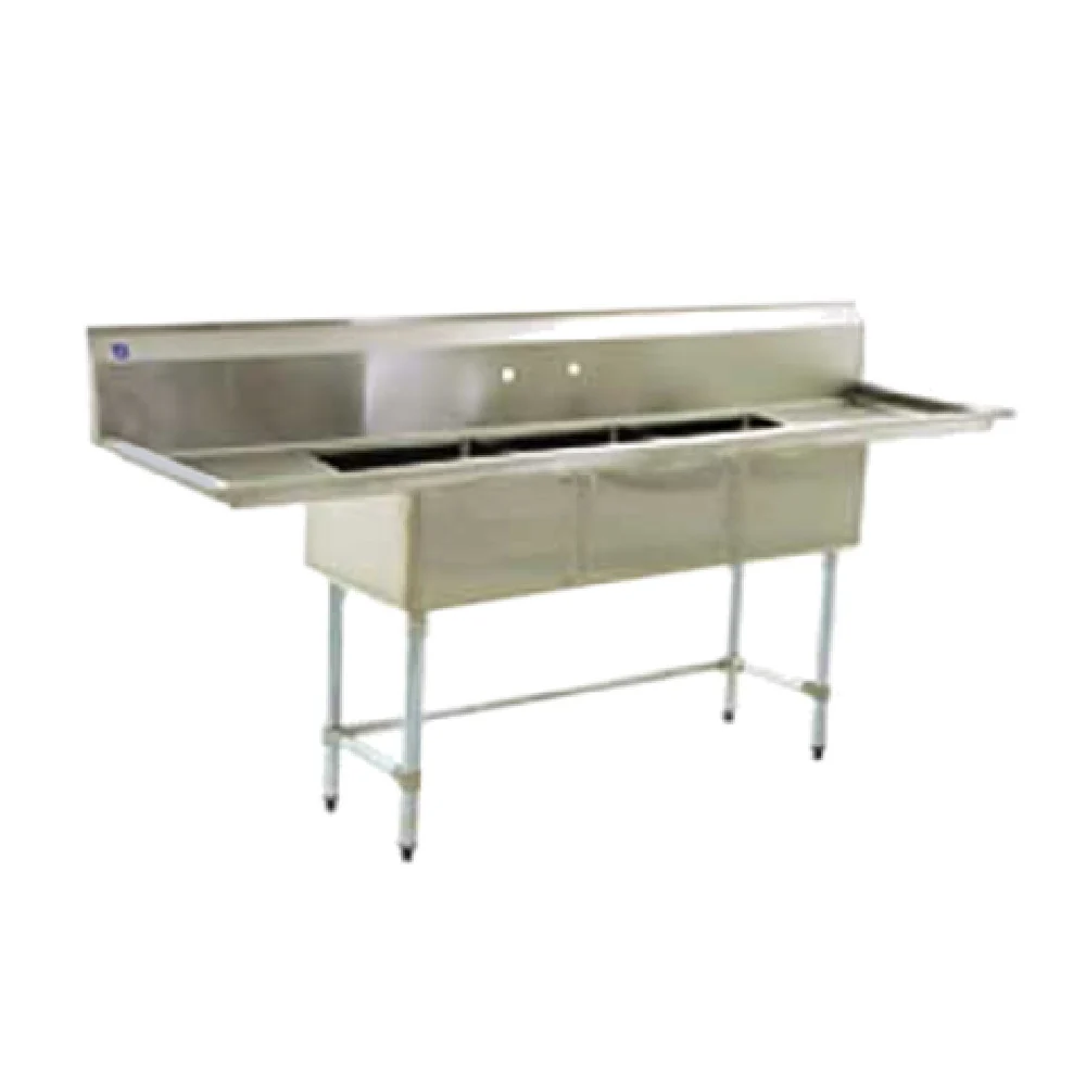 Eagle BPS-1854-3-18L-FC 73 Inch Three Compartment Sink with Left Drainboard