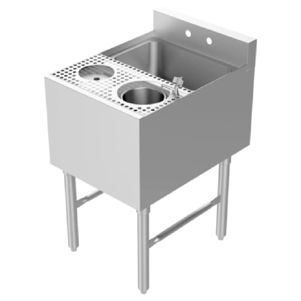 GSW USA BS-SU2418 18 Inch Dump Sink With High Performance Glass Rinser Stainless Steel