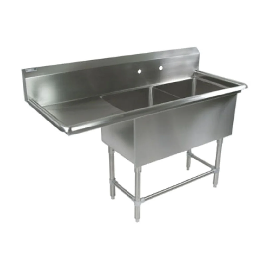 John Boos 42PB1824-1D30L 70 Inch Pro-Bowl Sink With 2 Compartments Stainless Steel John Boos 42PB1824-1D30L 70 Inch Pro-Bowl Sink With 2 Compartments Stainless Steel