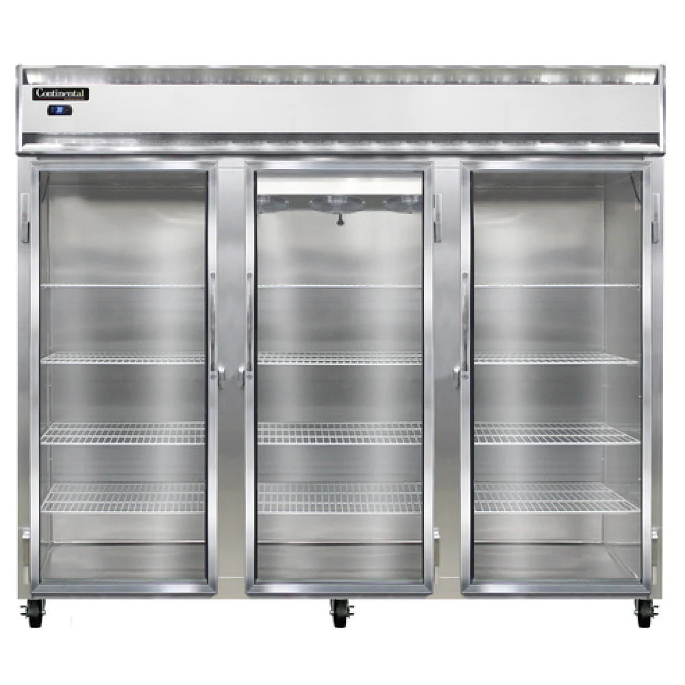 Continental Refrigerator 3RENSSGD 85 Inch Three Section Refrigeration Unit Stainless Steel