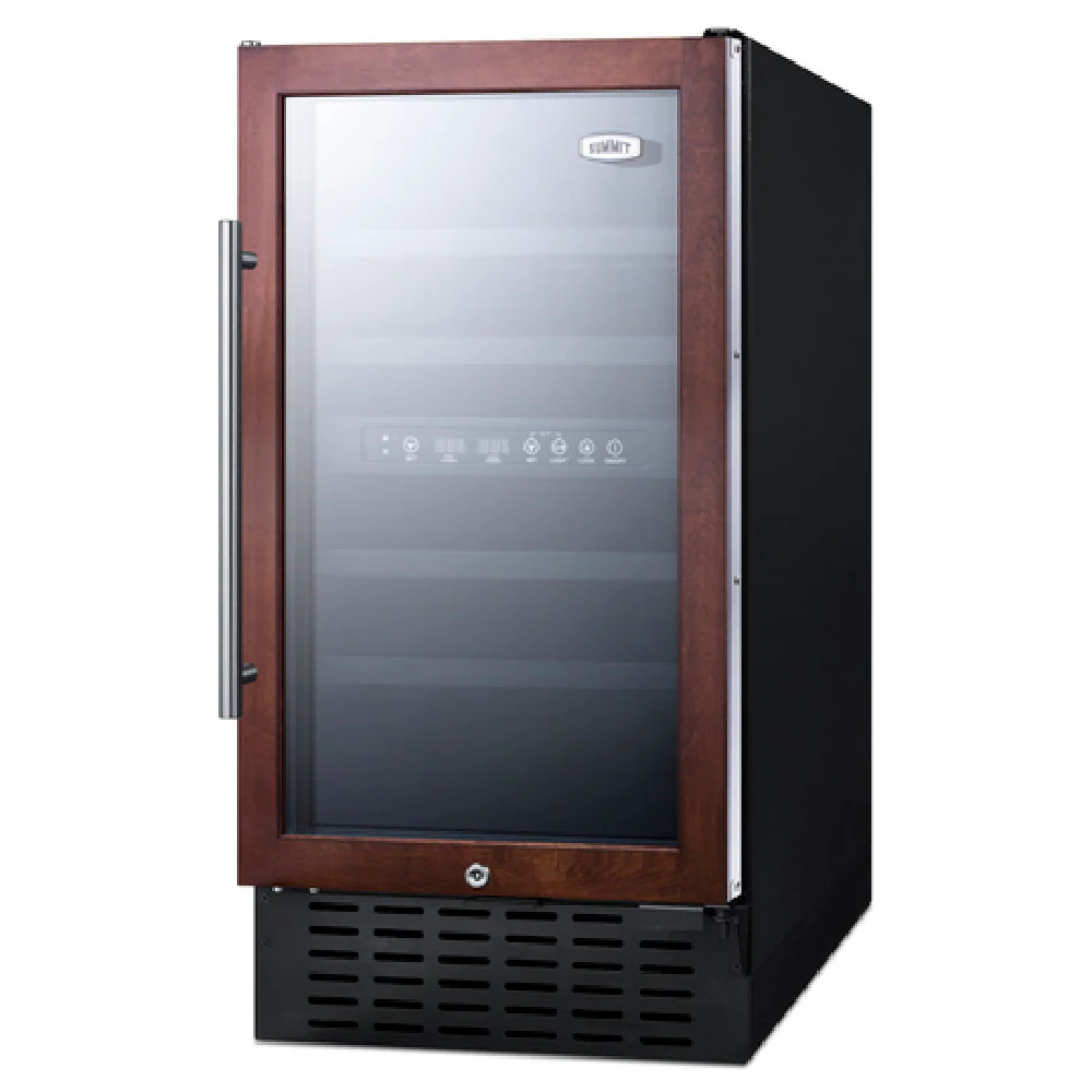 Summit SWC182ZPNR 17 Inch Dual Zone Wine Cellar with Lock and Wooden Shelves Summit SWC182ZPNR 17 Inch Dual Zone Wine Cellar with Lock and Wooden Shelves
