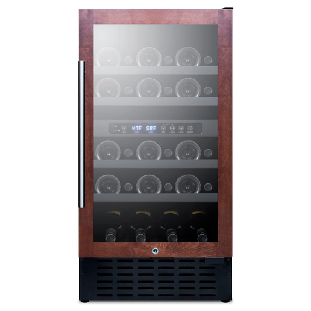 Summit SWC182ZPNR 17 Inch Dual Zone Wine Cellar with Lock and Wooden Shelves Summit SWC182ZPNR 17 Inch Dual Zone Wine Cellar with Lock and Wooden Shelves