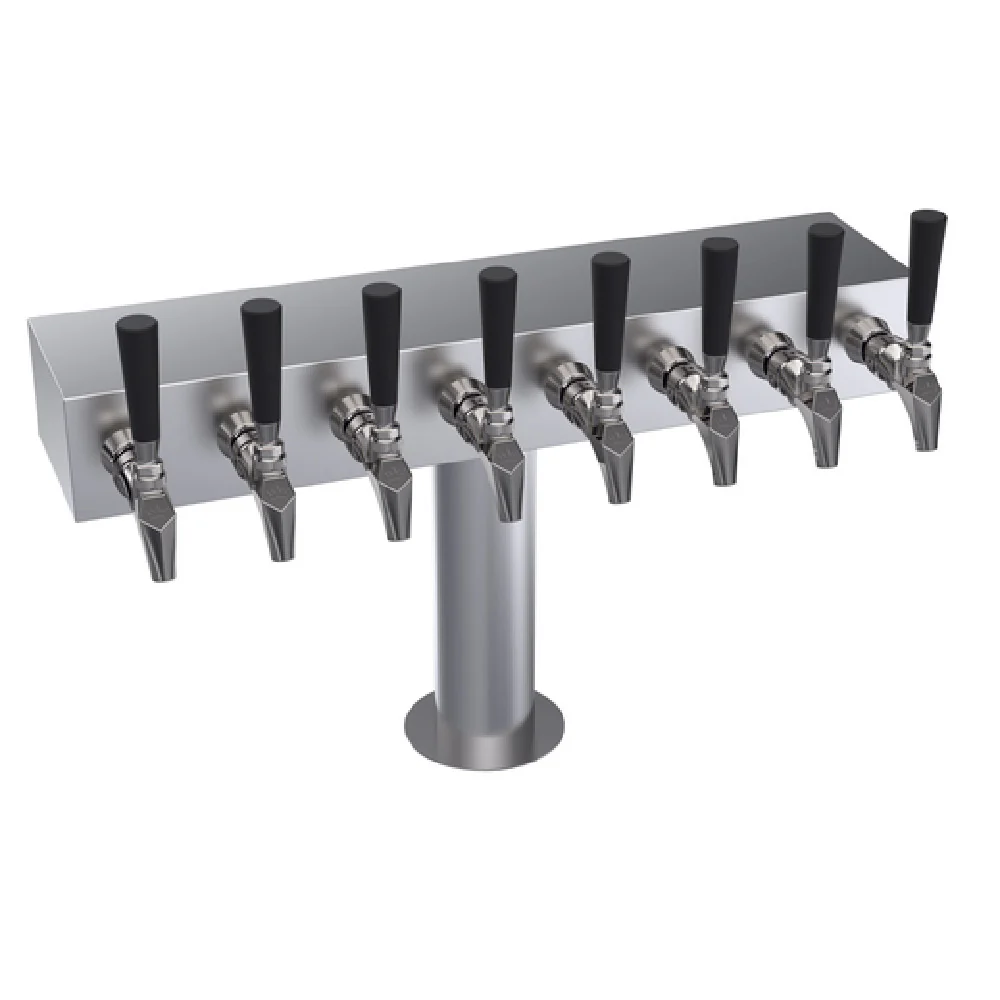 Krowne KTH-8S 24 Inch Glycol Cooled Draft Beer Tower Brushed Stainless Steel Faucets and Handles are not included