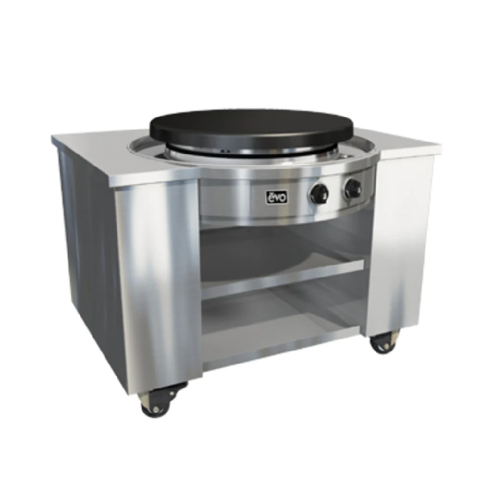 EVO 10-0054-DCS-NG 30 Inch Outdoor Cooking Station Gas Round Griddle Stainless Steel with Cleaning Kit 36267 BTU EVO 10-0054-DCS-NG 30 Inch Outdoor Cooking Station Gas Round Griddle Stainless Steel with Cleaning Kit 36267 BTU